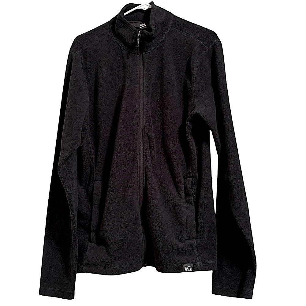 REI Co-op Black Fleece Zip Up Jacket size Medium